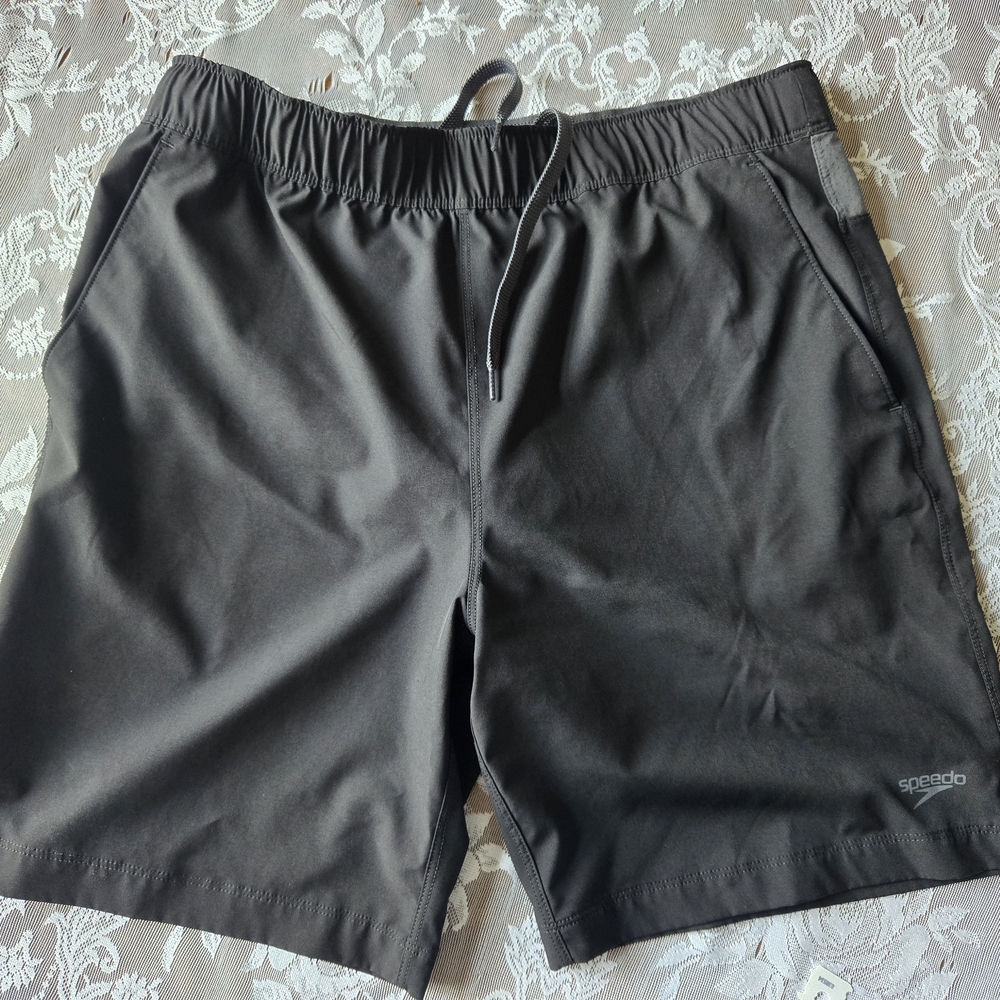 Speedo Black Swim Trunks Lightweight Performance